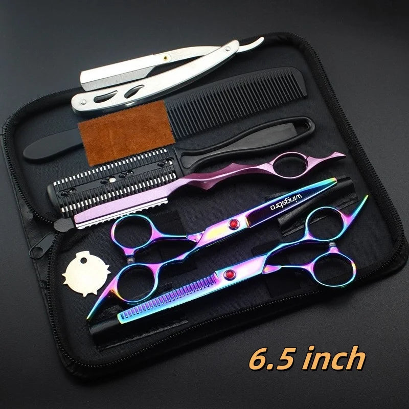 Japanisches 6,5" Haarscheren-Set – Präzise Friseurschere & Rasiermesser für professionelle Haarschnitte