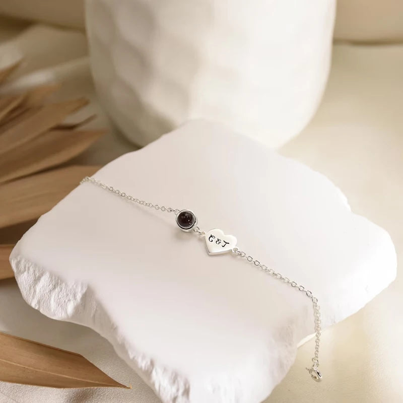 💖 Personalisiertes Foto Armband mit Name – 📸 Projektionsarmband mit Bild im Inneren – 🎁 Emotionales Geschenk für Frauen & beste Freunde