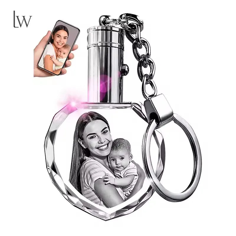 ✨ Personalisiertes 3D-Kristallfoto als Herz-Halskette – Individuelle Foto-Halskette für Frauen & Männer
