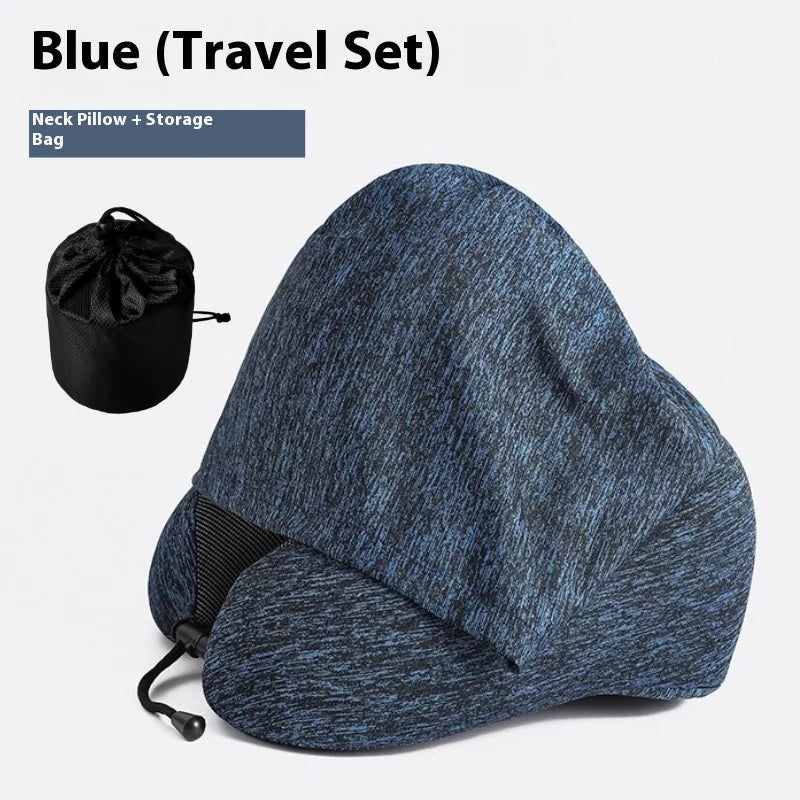 Reise-Memory-Schaum-Kissen mit Kapuze – Komfort & Ruhe, egal wohin du reist