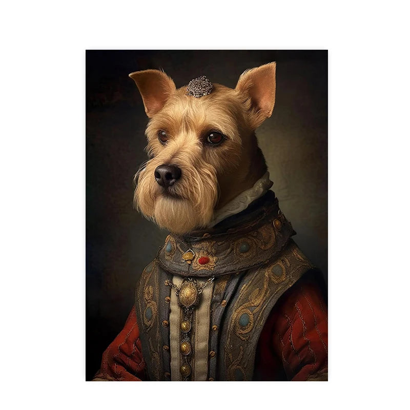 ✨ Personalisiertes Haustier-Portrait auf Leinwand – Königliches Hunde- & Katzenportrait im Renaissance-Stil