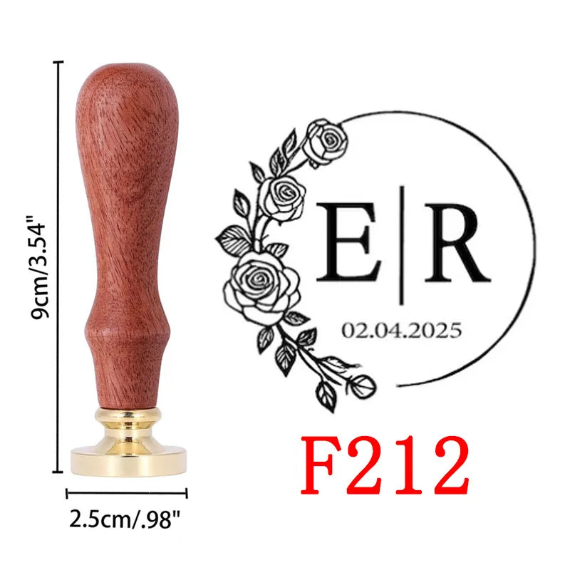 🕯️ Personalisierter Wachssiegel Stempel Set mit Holzgriff – 💍 Individueller Logo & Initialen Siegelstempel für Hochzeitseinladung – ✨ Vintage Wachs Siegel DIY Set