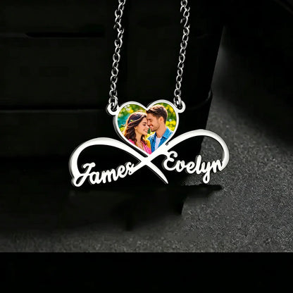 ❤️ Personalisierte Infinity Doppel-Namenskette aus Edelstahl – Individuelle Partnerkette mit zwei Namen