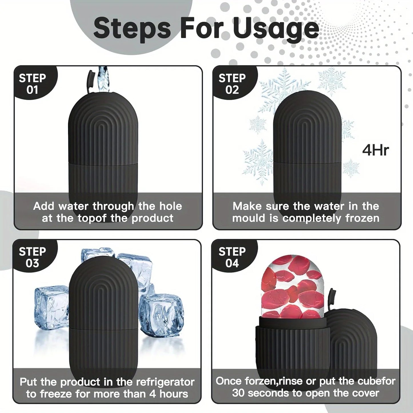 Silikon Ice Ball Gesichtsmassager – Kühlender Beauty-Ice-Roller für frisches, strahlendes Hautgefühl