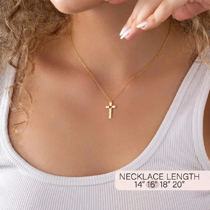 Personalisierte Kreuz-Halskette mit Name ❤️ Edelstahl Kette mit Herz-Kreuz-Anhänger für Damen & Herren