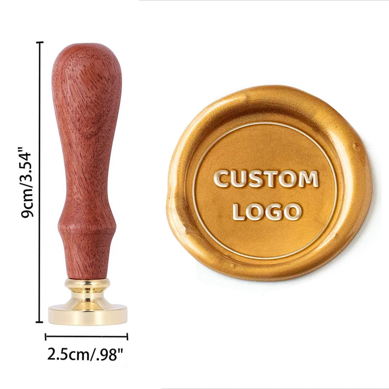 🕯️ Personalisierter Wachssiegel Stempel Set mit Holzgriff – 💍 Individueller Logo & Initialen Siegelstempel für Hochzeitseinladung – ✨ Vintage Wachs Siegel DIY Set