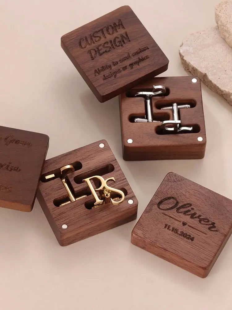 💎 Personalisierte Monogramm Manschettenknöpfe mit Initialen (2er Set) – 👔 Gravierte Edelstahl Manschettenknöpfe für Herren – 🎁 Romantisches Geschenk zum Valentinstag