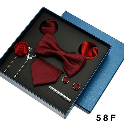 👔 Krawatte Set Herren mit Einstecktuch & Manschettenknöpfen – 🎁 Elegante Krawatte für Hochzeit & Business – ✨ Geschenkset für Männer