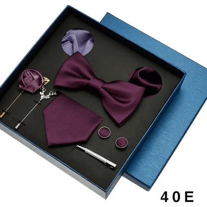 👔 Krawatte Set Herren mit Einstecktuch & Manschettenknöpfen – 🎁 Elegante Krawatte für Hochzeit & Business – ✨ Geschenkset für Männer