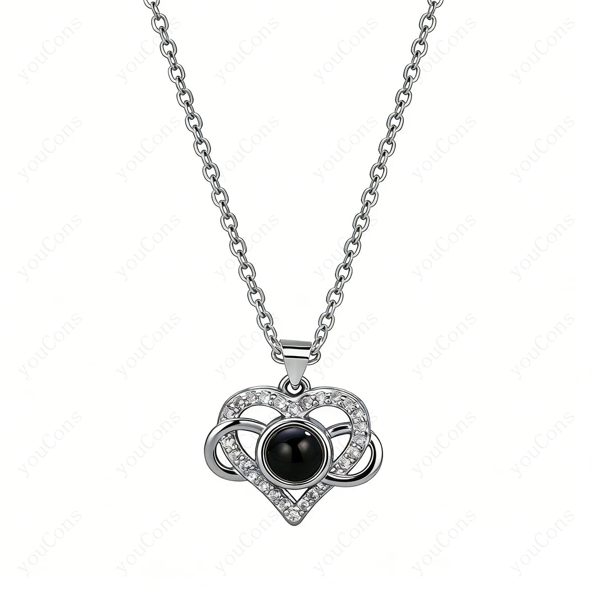 ❤️ Personalisierte Foto Projektions Halskette mit eigenem Bild – Edelstahl Kette für Damen in verschiedenen Designs