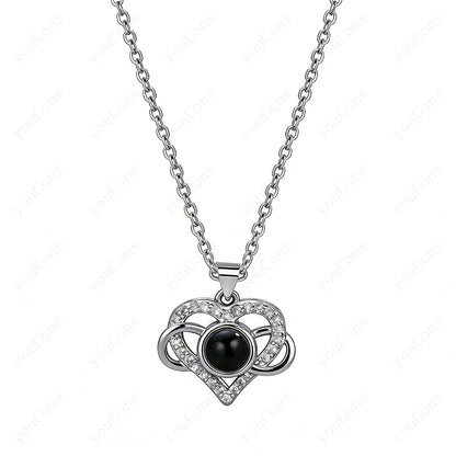 ❤️ Personalisierte Foto Projektions Halskette mit eigenem Bild – Edelstahl Kette für Damen in verschiedenen Designs