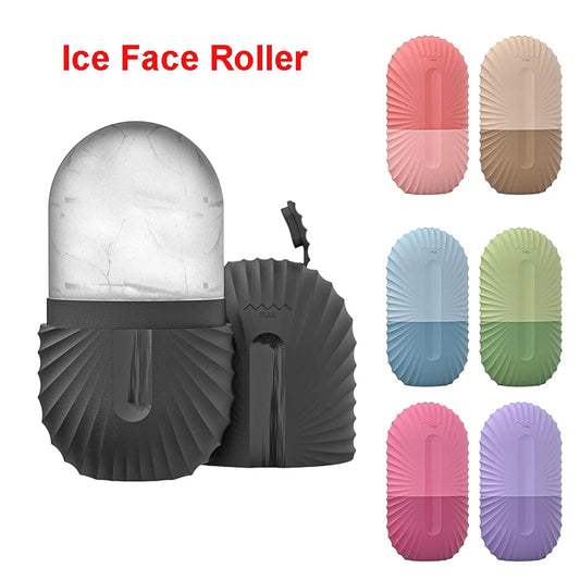 Silikon-Ice-Roller in verschiedenen Farben auf weißem Hintergrund