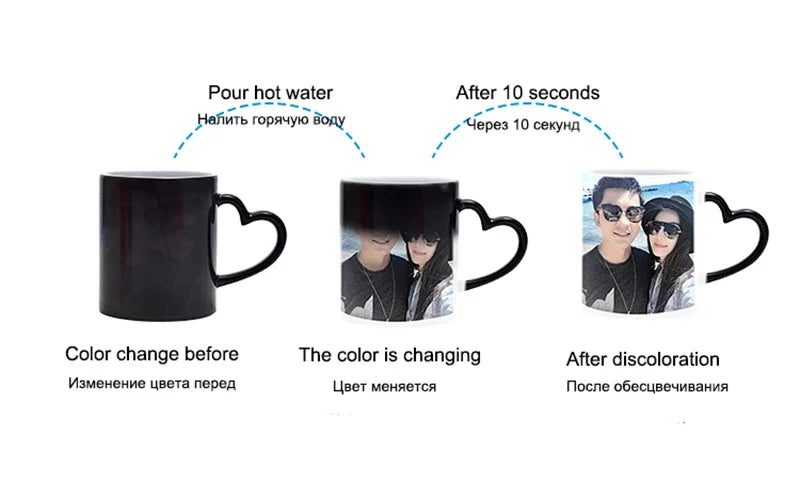 ✨ Personalisierte magische Foto-Tasse – Farbwechsel Tasse mit eigenem Bild, Logo oder Text