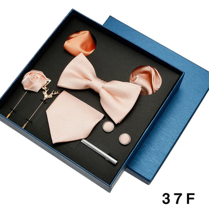 👔 Krawatte Set Herren mit Einstecktuch & Manschettenknöpfen – 🎁 Elegante Krawatte für Hochzeit & Business – ✨ Geschenkset für Männer