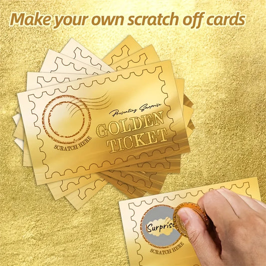 ✨ Rubbelkarten Überraschungs-Tickets – 12 Stück Golden Ticket Scratch-Off Karten für Geschenke & Partys