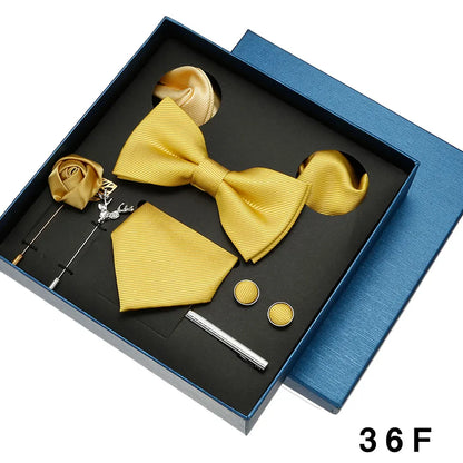 👔 Krawatte Set Herren mit Einstecktuch & Manschettenknöpfen – 🎁 Elegante Krawatte für Hochzeit & Business – ✨ Geschenkset für Männer
