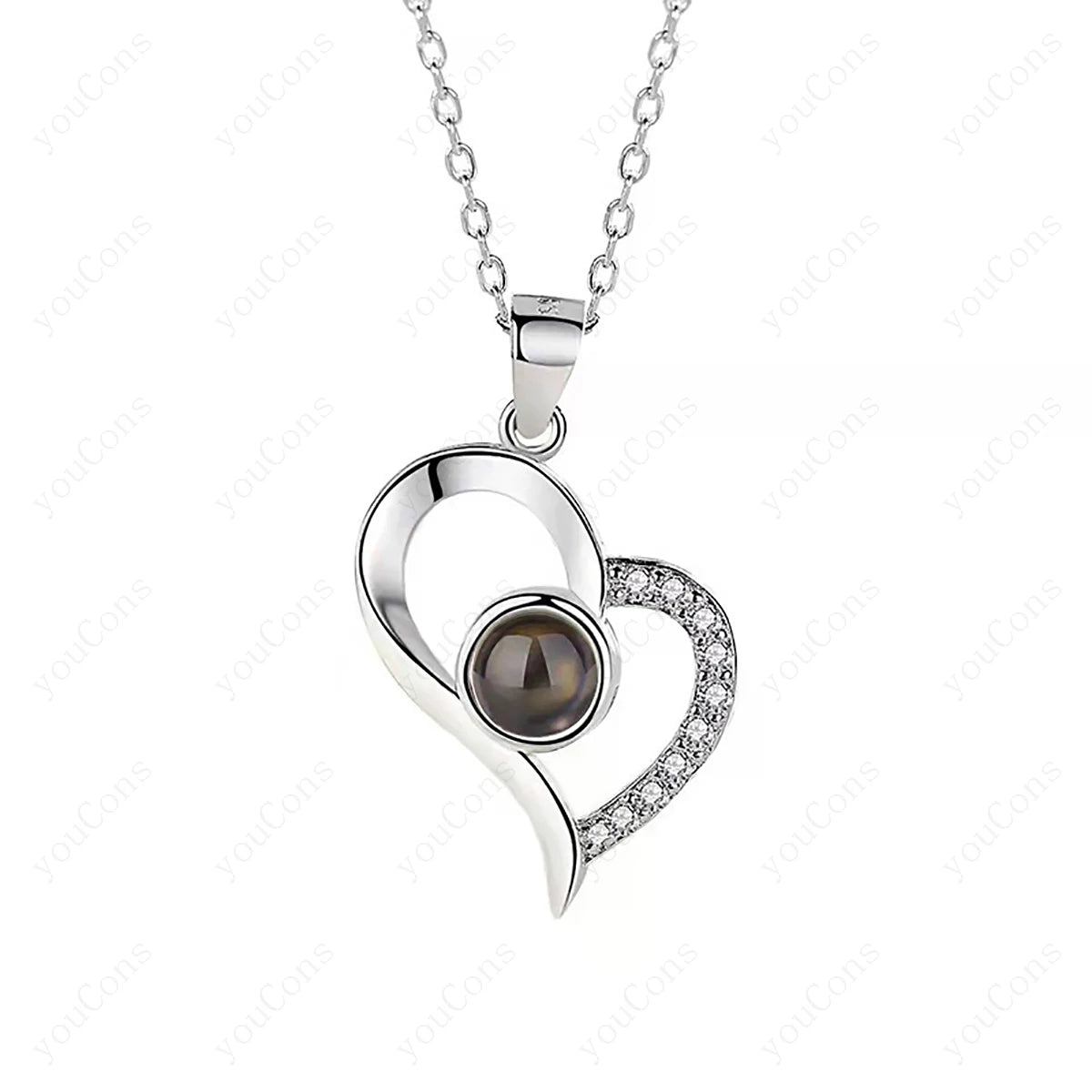 ❤️ Personalisierte Foto Projektions Halskette mit eigenem Bild – Edelstahl Halskette für Damen in verschiedenen Designs