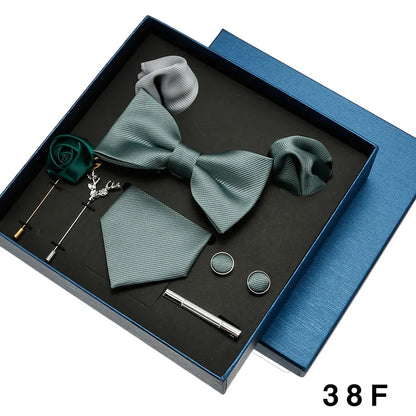 👔 Krawatte Set Herren mit Einstecktuch & Manschettenknöpfen – 🎁 Elegante Krawatte für Hochzeit & Business – ✨ Geschenkset für Männer