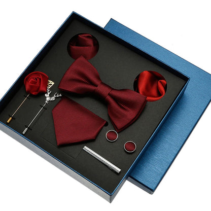 👔 Krawatte Set Herren mit Einstecktuch & Manschettenknöpfen – 🎁 Elegante Krawatte für Hochzeit & Business – ✨ Geschenkset für Männer