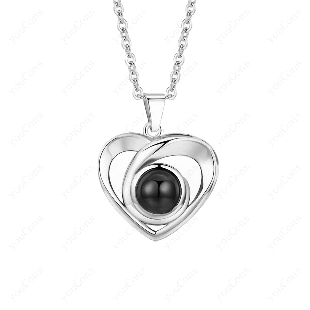 ❤️ Personalisierte Foto Projektions Halskette mit eigenem Bild – Edelstahl Kette für Damen in verschiedenen Designs