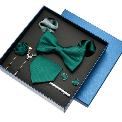 👔 Krawatte Set Herren mit Einstecktuch & Manschettenknöpfen – 🎁 Elegante Krawatte für Hochzeit & Business – ✨ Geschenkset für Männer