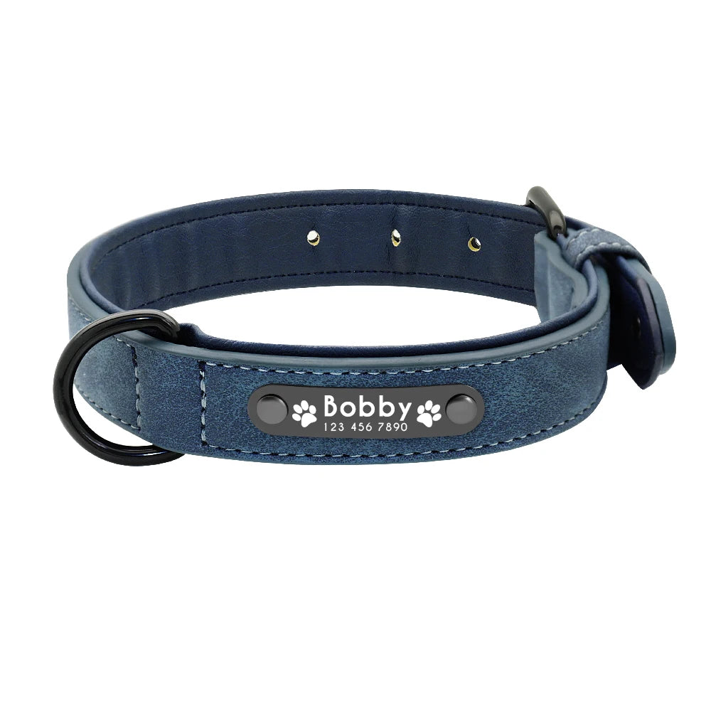 🐶 Personalisiertes Leder-Hundehalsband mit Leine – Halsband & Führleine im Set