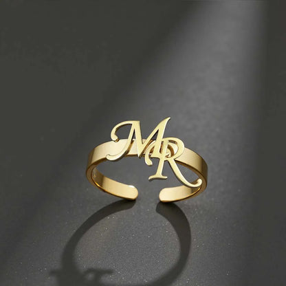 ❤️ Personalisierter Initialen Ring aus Edelstahl – Individueller Damenring mit Buchstaben als romantisches Geschenk