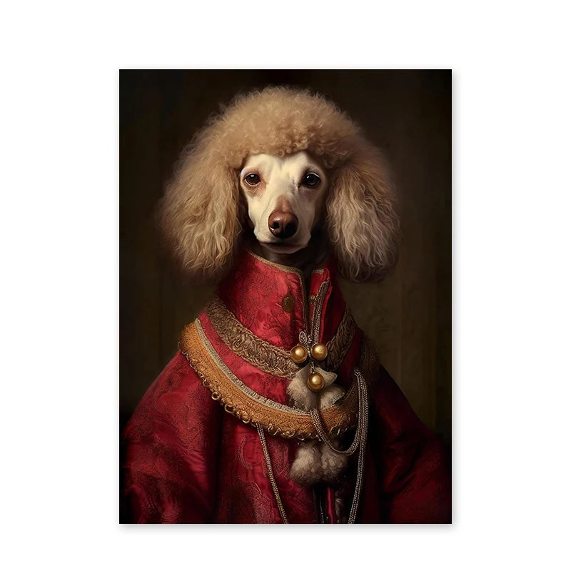 ✨ Personalisiertes Haustier-Portrait auf Leinwand – Königliches Hunde- & Katzenportrait im Renaissance-Stil