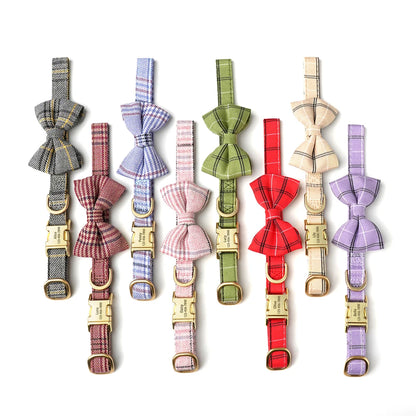 🐶 Personalisiertes Hundehalsband mit Fliege & Gravur – Name + Telefonnummer