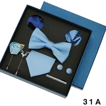 👔 Krawatte Set Herren mit Einstecktuch & Manschettenknöpfen – 🎁 Elegante Krawatte für Hochzeit & Business – ✨ Geschenkset für Männer
