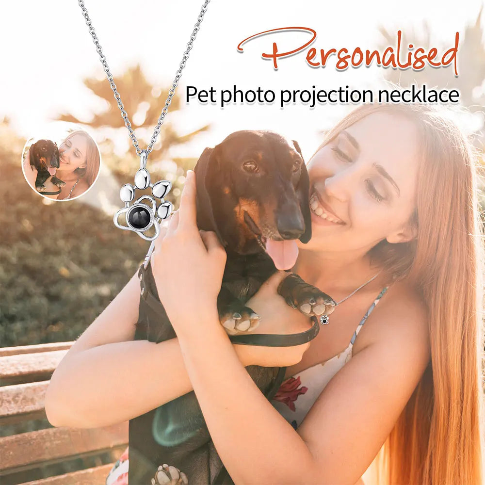 💖 Personalisierte Foto Halskette mit Bild im Inneren – 🐾 Projektionskette mit eigenem Foto – 🎁 Emotionales Geschenk für Frauen & Männer