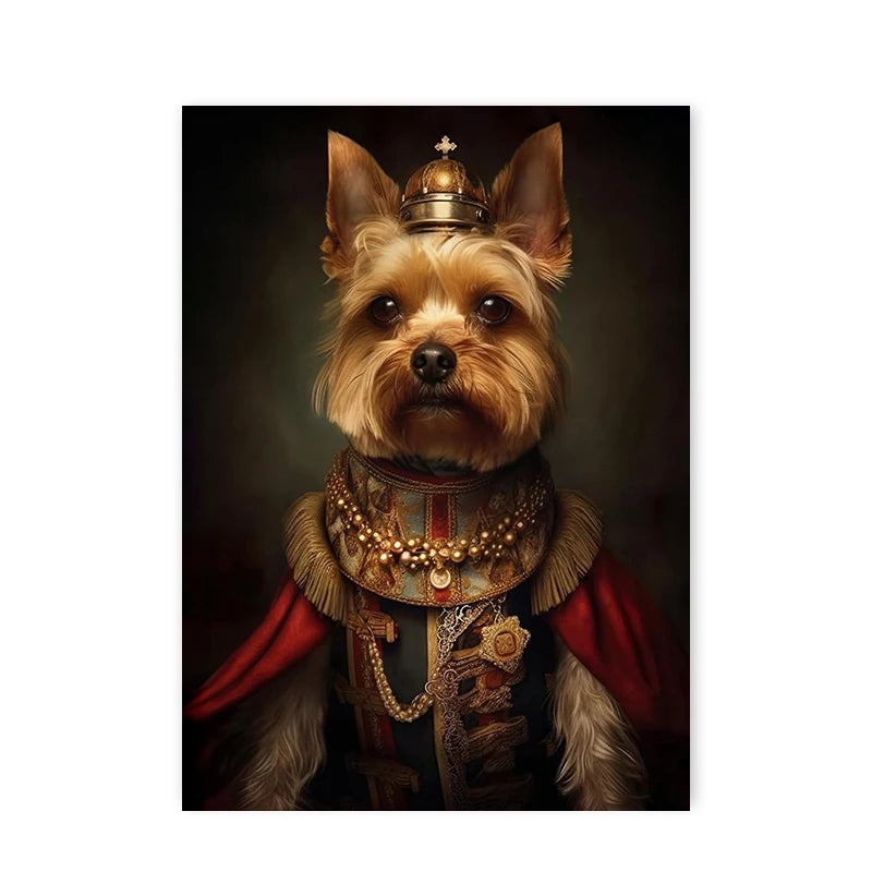 ✨ Personalisiertes Haustier-Portrait auf Leinwand – Königliches Hunde- & Katzenportrait im Renaissance-Stil