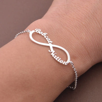 💖 Personalisiertes Unendlichkeitsarmband mit Namen – ♾️ Edelstahl Namensarmband für Damen – 🎁 Familienarmband & Geschenk für Mama