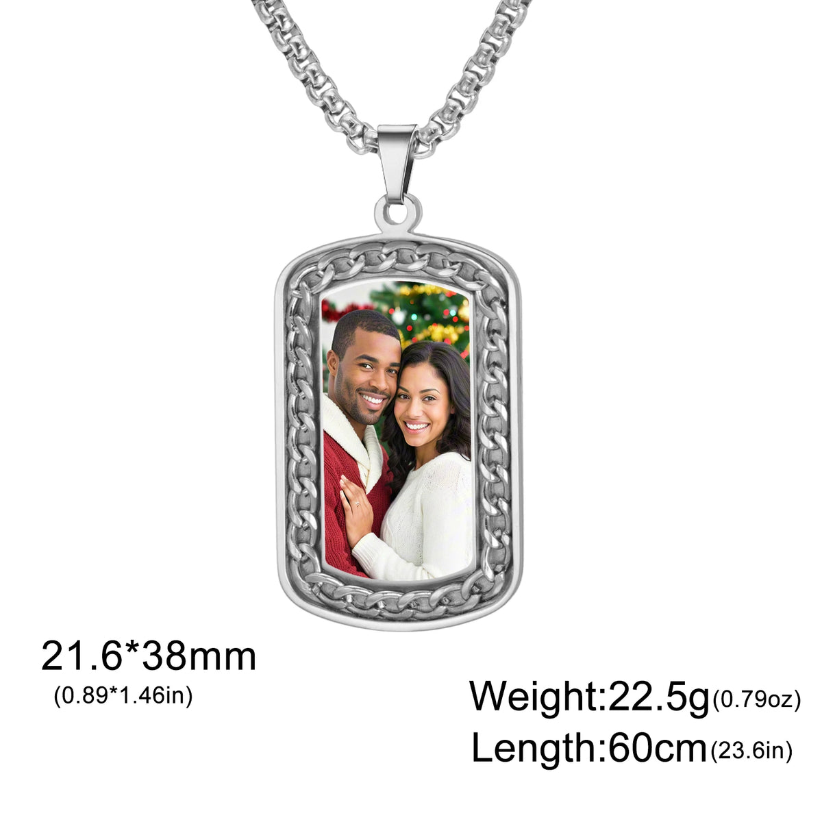Personalisierte Halskette mit Foto 💕 Individueller Foto-Anhänger aus Edelstahl in Gold, Silber oder Schwarz