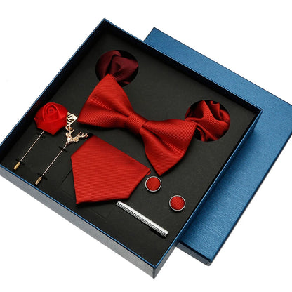 👔 Krawatte Set Herren mit Einstecktuch & Manschettenknöpfen – 🎁 Elegante Krawatte für Hochzeit & Business – ✨ Geschenkset für Männer