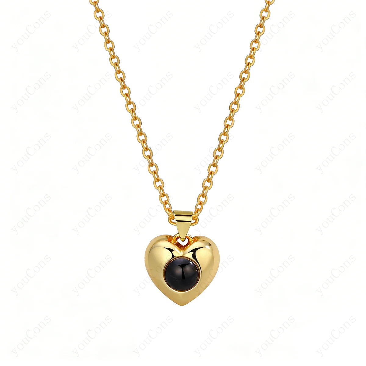 ❤️ Personalisierte Foto Projektions Halskette mit eigenem Bild – Edelstahl Kette für Damen in verschiedenen Designs