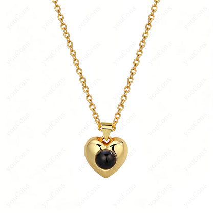 ❤️ Personalisierte Foto Projektions Halskette mit eigenem Bild – Edelstahl Kette für Damen in verschiedenen Designs