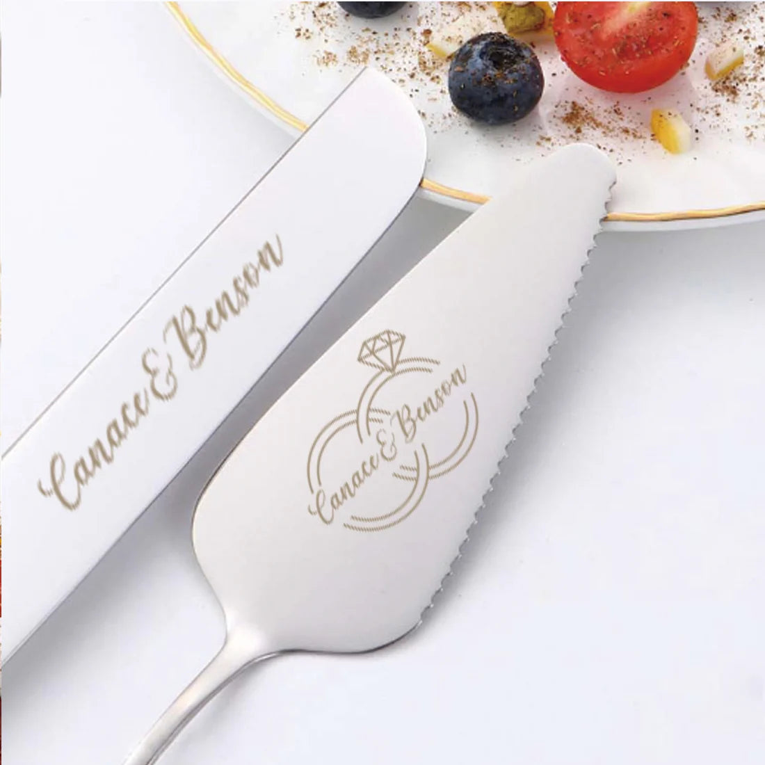 ✨ Personalisiertes Kuchenmesserset mit Gravur – 2-teiliges Edelstahl Set in Geschenkbox