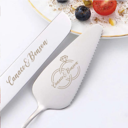 ✨ Personalisiertes Kuchenmesserset mit Gravur – 2-teiliges Edelstahl Set in Geschenkbox