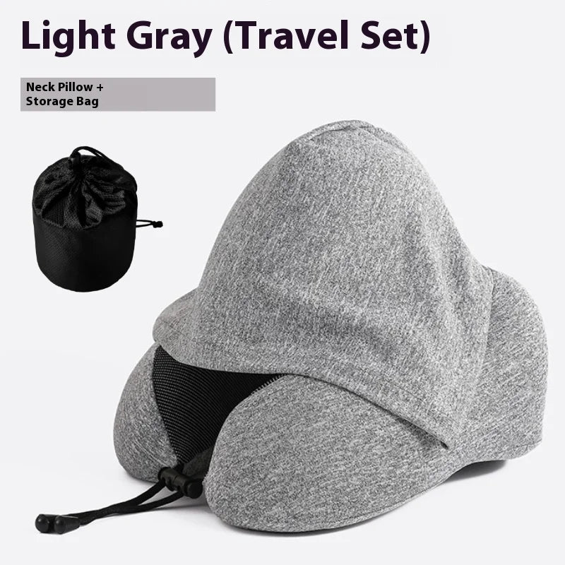 Reise-Memory-Schaum-Kissen mit Kapuze – Komfort & Ruhe, egal wohin du reist