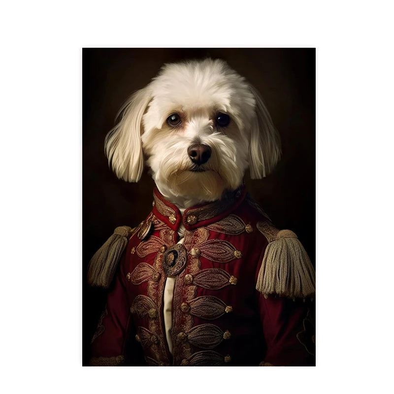 ✨ Personalisiertes Haustier-Portrait auf Leinwand – Königliches Hunde- & Katzenportrait im Renaissance-Stil