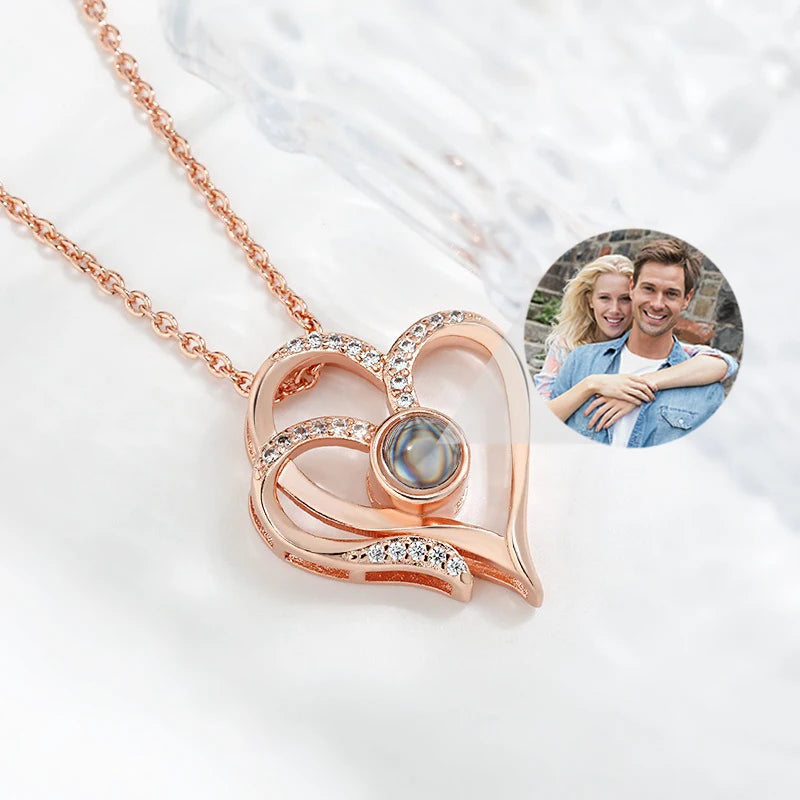 ✨ Personalisierte Foto-Projektions-Halskette – Individuelle Bild-Halskette als Geschenk für Mutter & Freundin