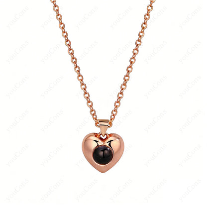 ❤️ Personalisierte Foto Projektions Halskette mit eigenem Bild – Edelstahl Kette für Damen in verschiedenen Designs