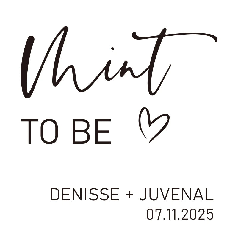 💍 Personalisierte Hochzeits Aufkleber (42 Stück) – 🍬 Mint to Be Sticker für Gastgeschenke – ✨ Individuelle Candy Labels Hochzeit & Verlobung
