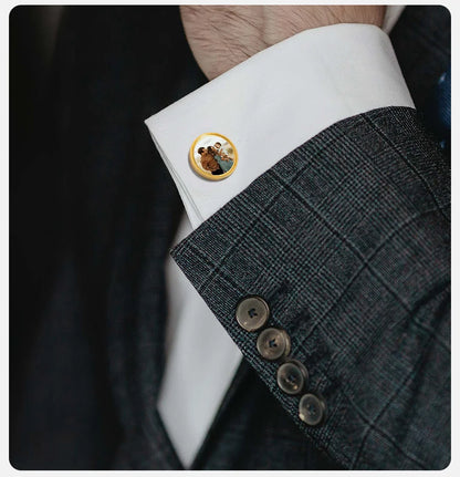 📸 Personalisierte Foto Manschettenknöpfe (2er Set) – 👔 Manschettenknöpfe mit eigenem Bild – 🎁 Hochzeitsgeschenk für Bräutigam & Trauzeuge