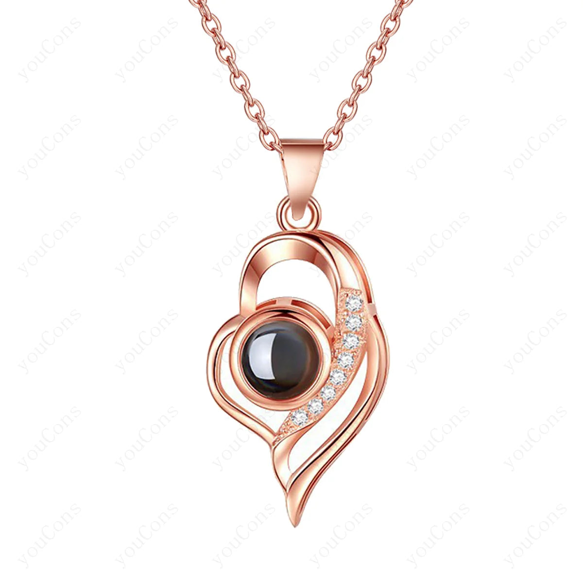 ❤️ Personalisierte Foto Projektions Halskette mit eigenem Bild – Edelstahl Halskette für Damen in verschiedenen Designs
