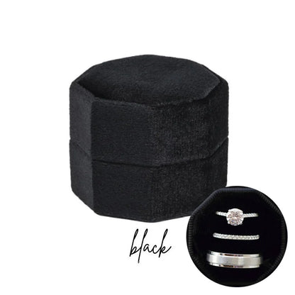 ✨ Personalisierte Samt-Ringbox mit Acryl-Topper – Elegante Ringbox für Verlobung & Hochzeit
