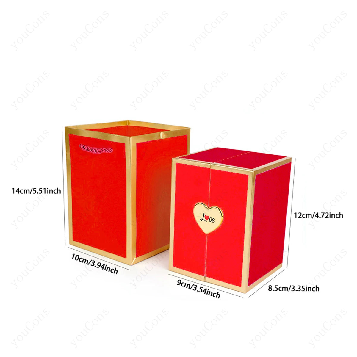 ❤️ Personalisierte Foto Projektions Halskette mit eigenem Bild – Herz Anhänger aus Edelstahl mit Bärchen Rosen Geschenkbox für Damen