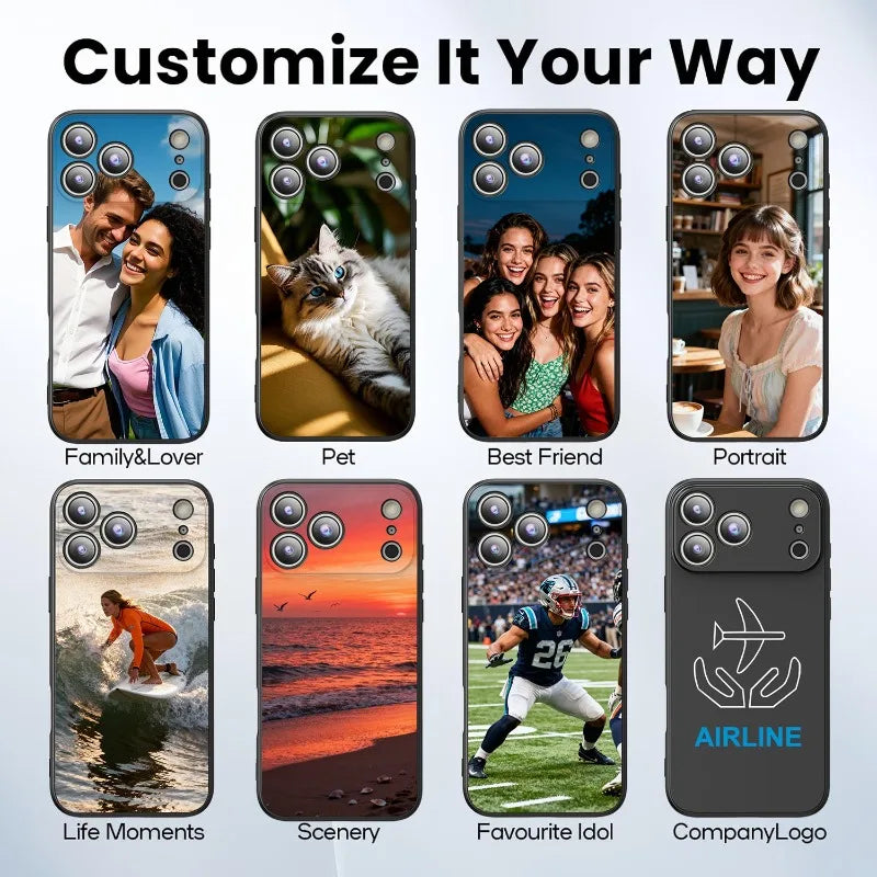 ✨ Maßgeschneiderte iPhone Hülle mit Foto – Personalisiertes Weihnachtsgeschenk für Familie & Paare