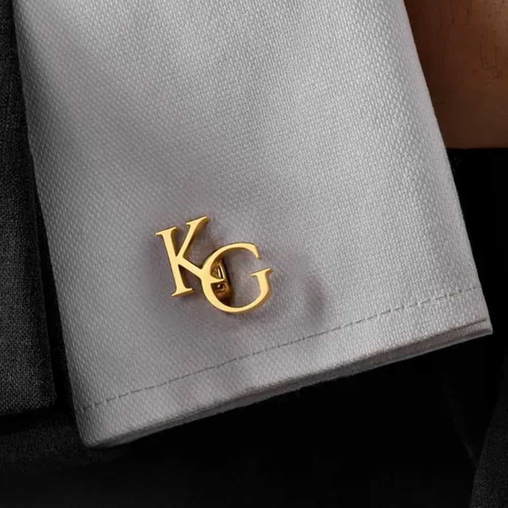 ❤️ Personalisierte Manschettenknöpfe mit Initialen aus Edelstahl(2er Set) – Individuelle Hemdknöpfe für Herren, Bräutigam & Hochzeit